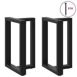 Berkfield Home Dining Table Legs T-Shaped¬†2 pcs Black 60x35x(72-73) cm Steel - thumbnail 3