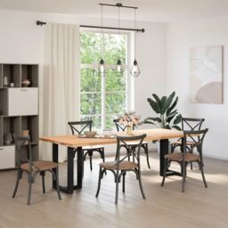 Berkfield Home Dining Table Legs T-Shaped¬†2 pcs Black 60x35x(72-73) cm Steel - thumbnail 2