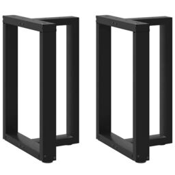 Berkfield Home Dining Table Legs T-Shaped¬†2 pcs Black 60x35x(72-73) cm Steel - thumbnail 1