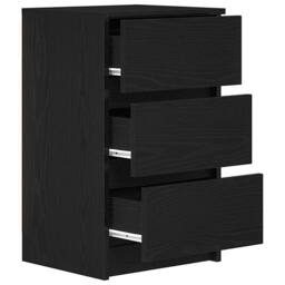Berkfield Home Bedside Cabinets with 3 Drawers 2 pcs Black 39x35x65 cm - Size: 39 x 35 x 65 cm - thumbnail 6