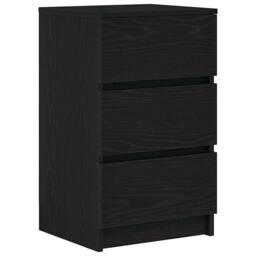 Berkfield Home Bedside Cabinets with 3 Drawers 2 pcs Black 39x35x65 cm - Size: 39 x 35 x 65 cm - thumbnail 5