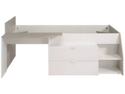 Vente-unique Bed With Desk & Storage - 90 X 190/200 Cm - White & Natural + Bed in Light Oak - Size: Single - thumbnail 6