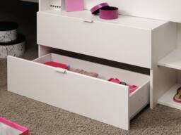 Vente-unique Bed With Desk & Storage - 90 X 190/200 Cm - White & Natural + Bed in Light Oak - Size: Single - thumbnail 5