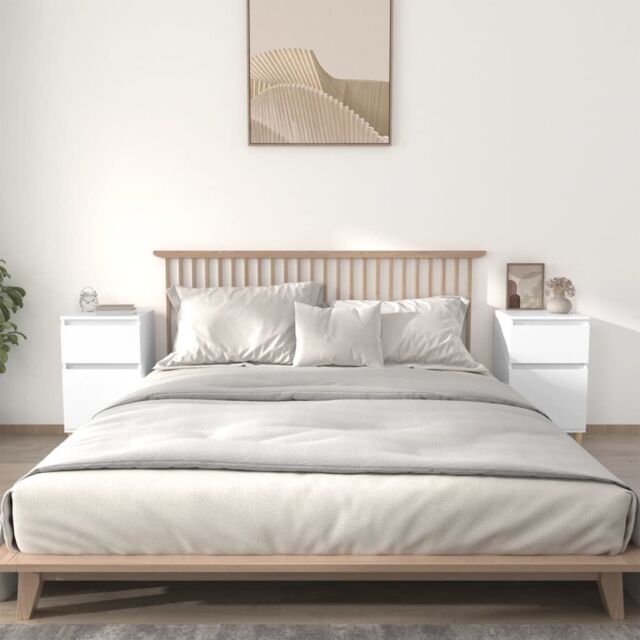 Berkfield Home Bedside Cabinets 2 pcs White 40x35x70 cm - Size: 40 x 35 x 70 cm - image 1