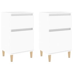Berkfield Home Bedside Cabinets 2 pcs White 40x35x70 cm - Size: 40 x 35 x 70 cm - thumbnail 2