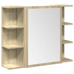 Berkfield Home 3 Piece Bathroom Furniture set Sonoma Oak Engineered Wood in Brown - thumbnail 4