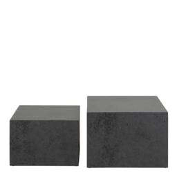 Furniture To Go Dice Square Coffee Table Set in Black Ocean Rough Paper - thumbnail 2