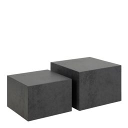 Furniture To Go Dice Square Coffee Table Set in Black Ocean Rough Paper - thumbnail 1