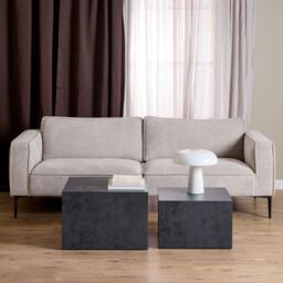 Furniture To Go Dice Square Coffee Table Set in Black Ocean Rough Paper - thumbnail 3