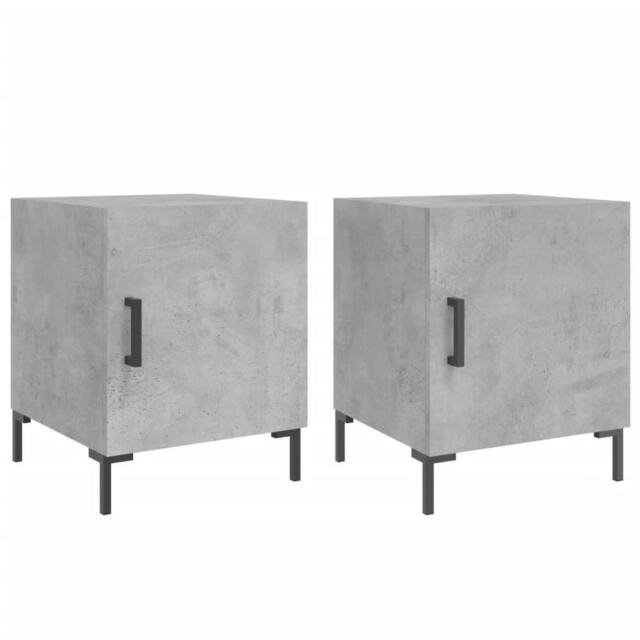 Berkfield Home Bedside Cabinets 2 pcs Concrete Grey 40x40x50 cm Engineered Wood - Size: 40 x 40 x 50 cm - image 1