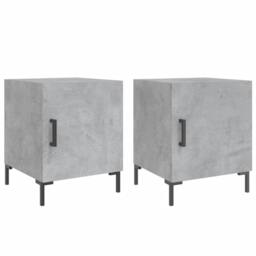 Berkfield Home Bedside Cabinets 2 pcs Concrete Grey 40x40x50 cm Engineered Wood - Size: 40 x 40 x 50 cm - thumbnail 1