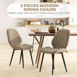 STILVORA Dining Chairs Set of 2 with steel legs brown velvet - thumbnail 6