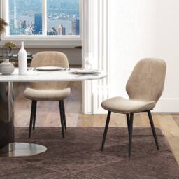 STILVORA Dining Chairs Set of 2 with steel legs brown velvet - thumbnail 3