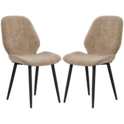 STILVORA Dining Chairs Set of 2 with steel legs brown velvet - thumbnail 5