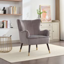 Artemis Home Madison Velvet Fabric Accent Chair in Grey