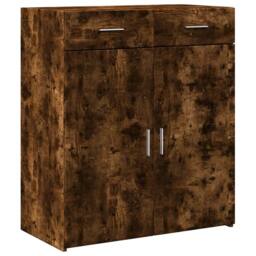 Berkfield Home Sideboard Smoked Oak 80x42.5x93 cm Engineered Wood in Brown - thumbnail 3