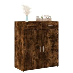 Berkfield Home Sideboard Smoked Oak 80x42.5x93 cm Engineered Wood in Brown - thumbnail 1