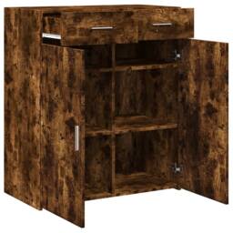 Berkfield Home Sideboard Smoked Oak 80x42.5x93 cm Engineered Wood in Brown - thumbnail 7