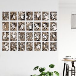 "Artery8 Wall Art Print 50 Pcs Fashion Face Pop Art Bubble Comic Sepia Aesthetic Collage Kit s A6 Set Pack 15x10 cm (6x4"") Teen Bedroom Decor Student" - thumbnail 4
