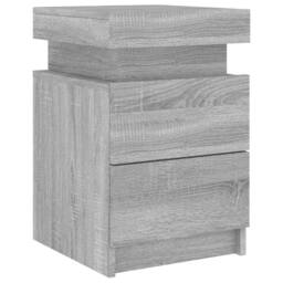 Berkfield Home Bedside Cabinet with LED Lights Grey Sonoma 35x39x55 cm - Size: 35 x 39 x 55 cm - thumbnail 6