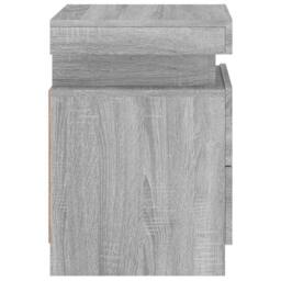 Berkfield Home Bedside Cabinet with LED Lights Grey Sonoma 35x39x55 cm - Size: 35 x 39 x 55 cm - thumbnail 9