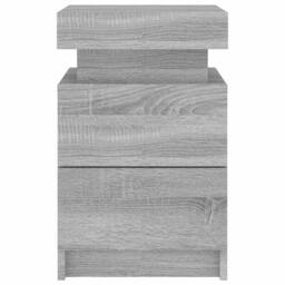 Berkfield Home Bedside Cabinet with LED Lights Grey Sonoma 35x39x55 cm - Size: 35 x 39 x 55 cm - thumbnail 8