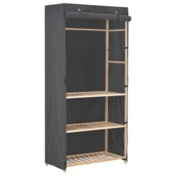 Berkfield Home Decorative 3-Tier Wardrobe Grey 79x40x170 cm Fabric - Size: 79 x 40 x 170 cm - thumbnail 2