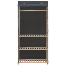 Berkfield Home Decorative 3-Tier Wardrobe Grey 79x40x170 cm Fabric - Size: 79 x 40 x 170 cm - thumbnail 3