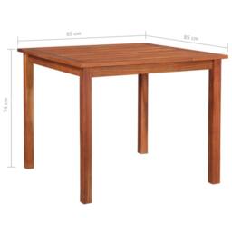 Berkfield Home Garden Table 85x85x74 cm Solid Acacia Wood in Brown - Size: 85 x 85 x 74 cm - thumbnail 4