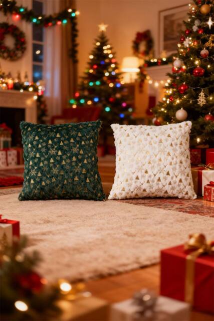 Living and Home Christmas Themed Plush Throw Pillows - Size: 45 cm x 45 cm - image 1