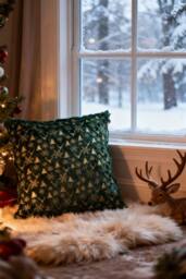 Living and Home Christmas Themed Plush Throw Pillows - Size: 45 cm x 45 cm - thumbnail 3