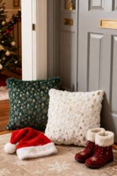 Living and Home Christmas Themed Plush Throw Pillows - Size: 45 cm x 45 cm - thumbnail 2