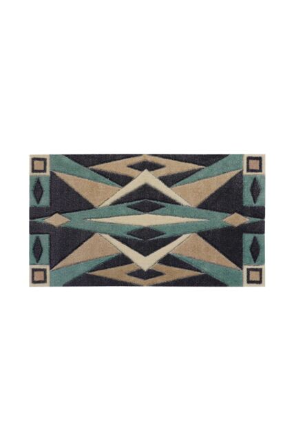 JVL Solemate® Hand Carved Art Deco Door Mat, Turquoise - Size: 57 cm x 100 cm - image 1