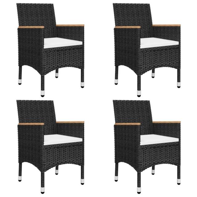 Berkfield Home 5 Piece Garden Dining Set with Cushions Black - image 1