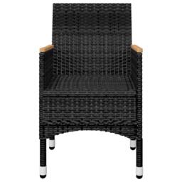 Berkfield Home 5 Piece Garden Dining Set with Cushions Black - thumbnail 6