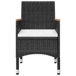 Berkfield Home 5 Piece Garden Dining Set with Cushions Black - thumbnail 4