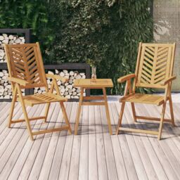 Berkfield Home Reclining Garden Chairs 2 pcs Solid Wood Acacia in Brown - thumbnail 1