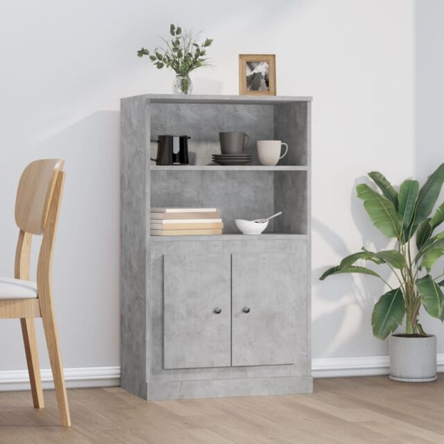 Berkfield Home Highboard Concrete Grey 60x35.5x103.5 cm Engineered Wood - image 1