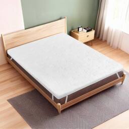 Lavio Double Mattress Topper 5cm Memory Foam Bamboo Charcoal Washable in White - thumbnail 2