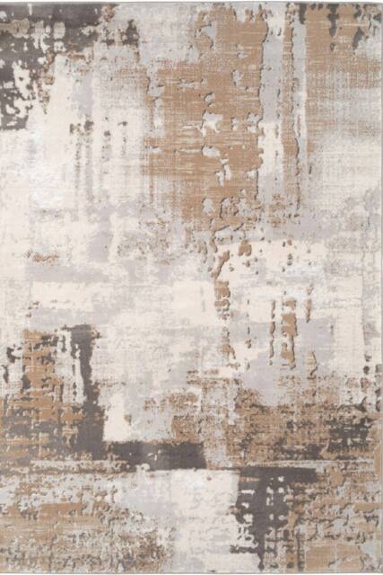 Kukoon Warm Greige Modern Distressed Abstract Beige Rug - Size: 60 cm x 110 cm - image 1