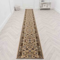 runrug Hallway Carpet Runner Rug - Soft & Comfy, 9mm - 'Traditional' in Beige - Size: 60 cm x 180 cm - thumbnail 5