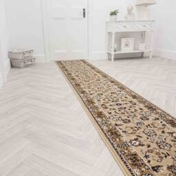 runrug Hallway Carpet Runner Rug - Soft & Comfy, 9mm - 'Traditional' in Beige - Size: 60 cm x 180 cm - thumbnail 3