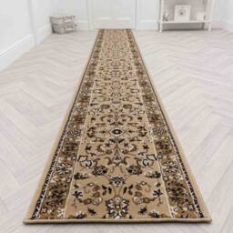 runrug Hallway Carpet Runner Rug - Soft & Comfy, 9mm - 'Traditional' in Beige - Size: 60 cm x 180 cm - thumbnail 6