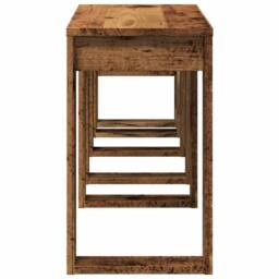 Berkfield Home Nest of Tables 3 pcs Old Wood Engineered Wood in Brown - thumbnail 6