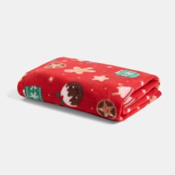 OHS Christmas Treats Print Polar Fleece Throw Soft Lightweight Blanket - Red - Size: 120 cm x 150 cm - thumbnail 3