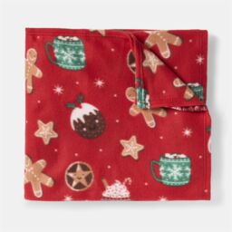 OHS Christmas Treats Print Polar Fleece Throw Soft Lightweight Blanket - Red - Size: 120 cm x 150 cm - thumbnail 4