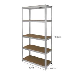 Monstershop Galvanised Racking Unit 90 x 40 x 180 in Silver - thumbnail 5