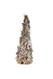 KDMD 100cm Wooden Frosted Decorative Christmas Twig Tree with Lights in Brown - thumbnail 4