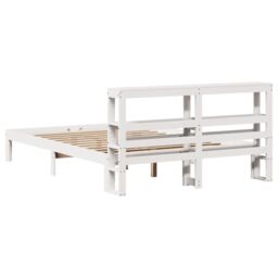 Berkfield Home Bed Frame with Headboard without Mattress White 120x200 cm - Size: Small Double - thumbnail 6