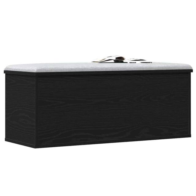 Berkfield Home Modern Black Oak Storage Box - 90x35x35 cm - Engineered Wood - Size: 90 x 35 x 35 cm - image 1